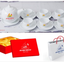 2 Bộ ấm trà In logo cao cấp, bộ ấm trà quà tặng, bộ ấm trà gốm sứ giá rẻ