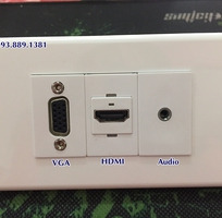 1 Bộ ổ cắm wallplate HDMI, VGA, USB, Audio âm tường. Cung cấp nhân HDMI, nhân VGA, nhân sạc USB,