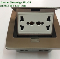 Địa chỉ uy tín bán bộ ổ đện âm sàn Sinoamigo SPU-5S, ổ cắm đôi âm sàn SPU-52S chất liệu inox màu bac