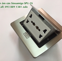 2 Địa chỉ uy tín bán bộ ổ đện âm sàn Sinoamigo SPU-5S, ổ cắm đôi âm sàn SPU-52S chất liệu inox màu bac