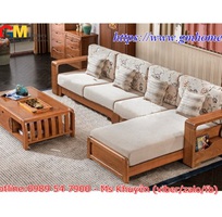 12 Sofa gỗ chữ l đẹp cho phòng khách thêm sang trọng