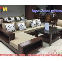 13 Sofa gỗ chữ l đẹp cho phòng khách thêm sang trọng