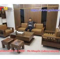 18 Sofa gỗ chữ l đẹp cho phòng khách thêm sang trọng