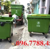 1 Xe rác môi trường, thùng gom rác đô thị 660 lít giá rẻ