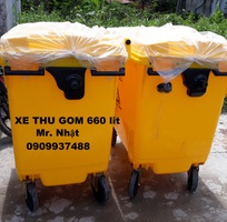 1 XE thu gom rác thải 660 lit , nhựa HDPE