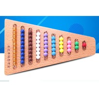 Giáo cụ Montessori - Bộ hạt cườm 1-10 kèm khay đựng bậc thang