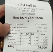 Quán Hẻm 80 tại Vũng Tàu đã sử dụng phần mềm tính tiền với giá 0đ