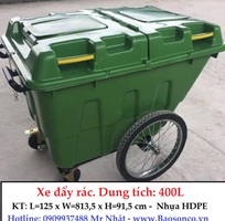 5 Xe đẩy rác thải có bánh xe, Xe tập kết rác thải 4 bánh xe