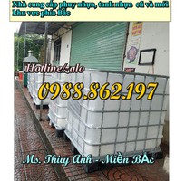 7 Vỏ tank nhựa IBC 1 khối, vỏ bồn nhựa 1000lit, tank nhựa IBC 1000 lit Hà Nội, bồn nhựa 1000 lit, bồn