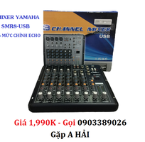 Mixer bàn Yamaha SMR8-USB có 16 mức chỉnh Echo Karaoke