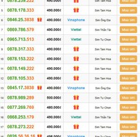 Sim Thần Tài, Tam Hoa, Ông Địa giá dưới 500k