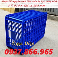 2 Sóng nhựa HS014, sóng nhựa hở, sọt nhựa đứng trái cây