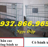 Lồng thép trữ hàng, xe đẩy hàng có bánh xe, xe đẩy mắt lưới