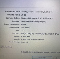 5 Dell Vostro V5568 Intel Core i7-7500U 2.7GHz, 8gb ram, 1tb hdd, vga nvidia GeForce gtx 940M