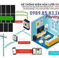 1 Lắp đặt hệ thống điện mặt trời hòa lưới 5KW, combo hệ thống điện mặt trời áp mái