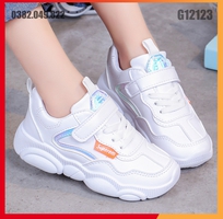 1 Giày Sneaker Học Sinh Bề Mặt Da Chống Bụi Bẩn Dáng Thể Thao Đế Chống Trơn Trượt Size 26-36 - G12123