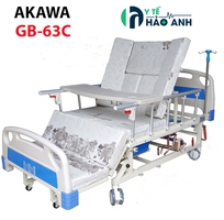 Giường y tế Akawa GB-63C có bô vệ sinh, bàn ăn, cọc truyền dịch