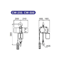 2 Palang xích điện cố định 250kg Kio   Winch Model CW-250