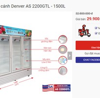 THANH LÝ tủ mát 3 cánh hiệu Denver - 2200GTL