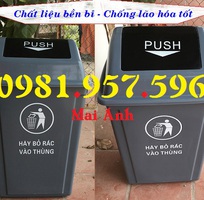 1 Thùng rác dung tích 60L, thùng rác nắp lật, thùng rác văn phòng