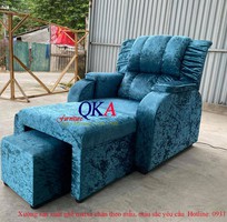 2 Bộ ghế massage nâng hạ điện bọc nỉ xanh QKA03