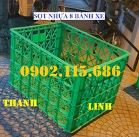 1 Sọt nhựa 8 bánh xe, sọt nhựa kéo hàng, sọt nhựa đựng hàng nặng, sọt nhựa công nghiệp,