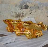 3 Cá rồng bằng đồng mạ vàng, vật phẩm Phong Thủy, bán tượng cá rồng