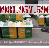 Thùng rác hình mái chia ngăn, thùng rác nắp lật chia ngăn