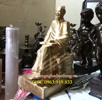 2 Tượng Chu Văn An bằng đồng vàng, mẫu tượng chu văn an cỡ nhỏ, tượng chu văn an cao 38cm