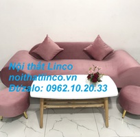 4 Bộ ghế sofa băng văng thuyền hồng hường cánh sen   Nội thất Linco HCM