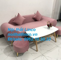 6 Bộ ghế sofa băng văng thuyền hồng hường cánh sen   Nội thất Linco HCM