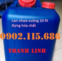 4 Can nhựa 20 lít đựng hóa chất, can nhựa vuông xanh đựng hóa chất, can nhựa đựng hóa chất màu trắng,