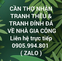 TUYỂN THỢ Gia Công Tramh Thêu Chữ Thập   Tranh Đính Đá