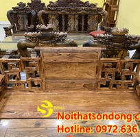 7 Bộ bàn ghế sơn thủy siêu vân 10 món chân 12 hoành tráng