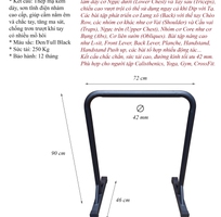 1 Parallettes Dip FULL BLACK 90cm - Xà kép mini Pocorrys PAD-01