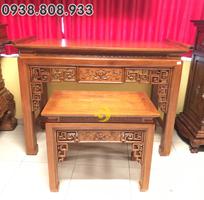 8 Bộ bàn thờ và bàn cúng triện hoa sen 1,76m SD104