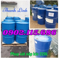 1 Thùng phuy sắt 220L, phuy sắt nắp kín 220 lít, thùng phuy sắt 2 nắp nhỏ, thùng phuy sắt mới, thùng p