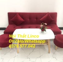 10 Bộ bàn ghế sofa bed giường màu đỏ đô nhung giá rẻ Kiên Giang