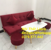 12 Bộ bàn ghế sofa bed giường màu đỏ đô nhung giá rẻ Kiên Giang