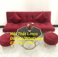 13 Bộ bàn ghế sofa bed giường màu đỏ đô nhung giá rẻ Kiên Giang