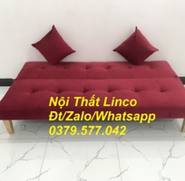 1 Bộ bàn ghế sofa bed giường màu đỏ đô nhung giá rẻ Kiên Giang