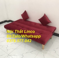 2 Bộ bàn ghế sofa bed giường màu đỏ đô nhung giá rẻ Kiên Giang