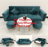 Bộ bàn ghế sofa băng giường màu xanh cổ vịt giá rẻ Nội Thất Linco Tây Ninh