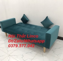 2 Bộ bàn ghế sofa băng giường màu xanh cổ vịt giá rẻ Nội Thất Linco Tây Ninh