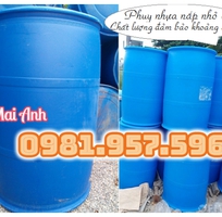 2 Phuy nhựa đã qua sử dụng, phuy nhựa 200L cũ, phuy nhựa nắp kín