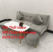 1 Bộ bàn ghế sofa bed giường xám ghi trắng nhung giá rẻ Nội Thất Linco Quảng Nam