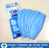 Túi 6 khẩu trang 4D KF94 Yoki 4 lớp kháng khuẩn chống bụi mịn tiêu chuẩn PM2.5