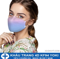 4 Túi 6 khẩu trang 4D KF94 Yoki 4 lớp kháng khuẩn chống bụi mịn tiêu chuẩn PM2.5