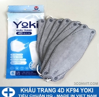 5 Túi 6 khẩu trang 4D KF94 Yoki 4 lớp kháng khuẩn chống bụi mịn tiêu chuẩn PM2.5