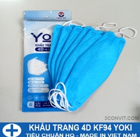 6 Túi 6 khẩu trang 4D KF94 Yoki 4 lớp kháng khuẩn chống bụi mịn tiêu chuẩn PM2.5